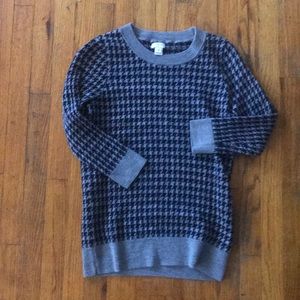 J. Crew Tippi Houndstooth Sweater Gray Blue M